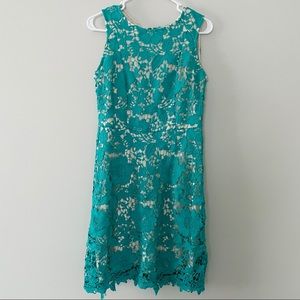 Green Floral Overlay Summer Dress